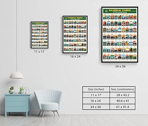 Miniatura 7 de LOLUIS Póster de lista de verificación de parques nacionales, lista de cubo con 63 imágenes del parque nacional, regalo para excursionistas o