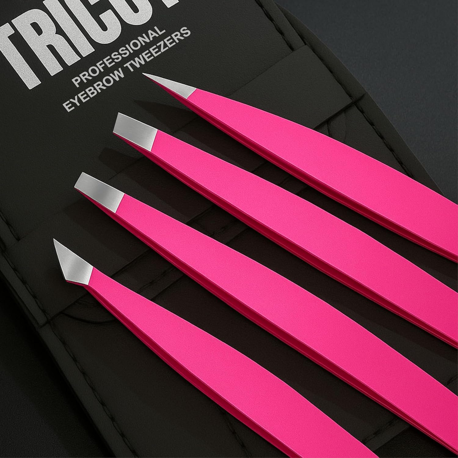 Premium Pink Stainless Steel Tweezers Set – Professional Precision Eyebrow Tweezers for Salon & Home Use Ingrown Hair Removal & Facial image 3