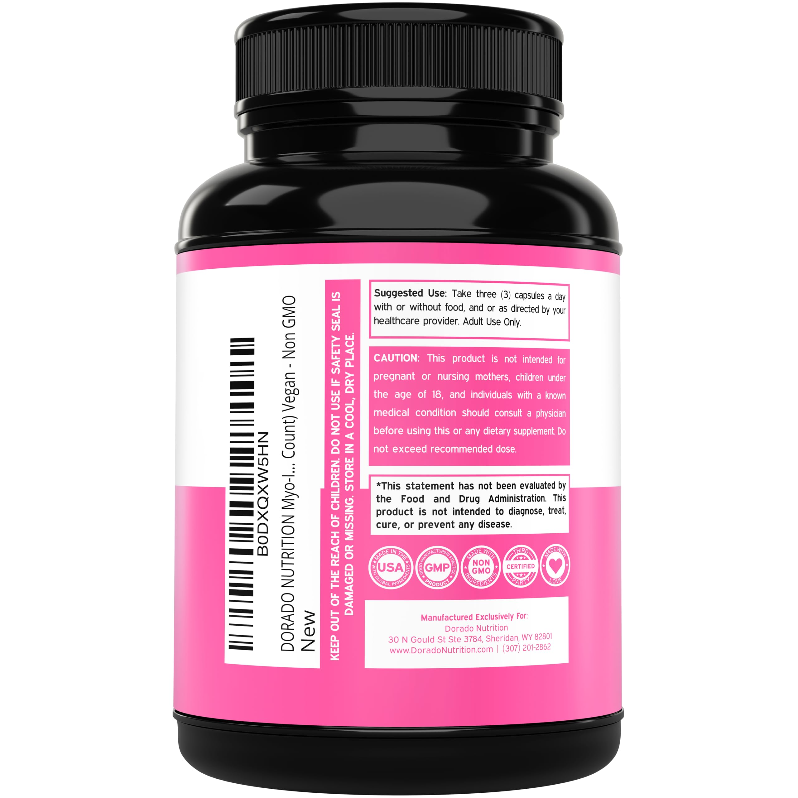 Myo-Inositol & D-Chiro Inositol Supplement For Women (90 Capsules, 40:1 Ratio Myo Inositol) Hormone Balance for Women - 10 in 1 Formula - Third Party Tested, Vegan Safe & USA Made - (90 Count) — Amazon image 3
