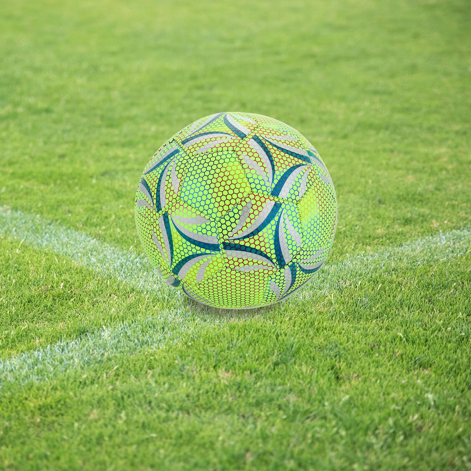 Pallone da Calcio Luminoso Glow in The Dark Misura per Teenager Resistente e Adatto Allenamento e Partite Notturne