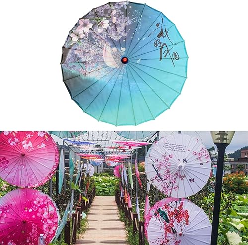 Miniatura 3 de 32 "Impermeable a prueba de viento hecho a mano chino aceitado paraguas paraguas paraguas pintura clásica danza accesorios paraguas