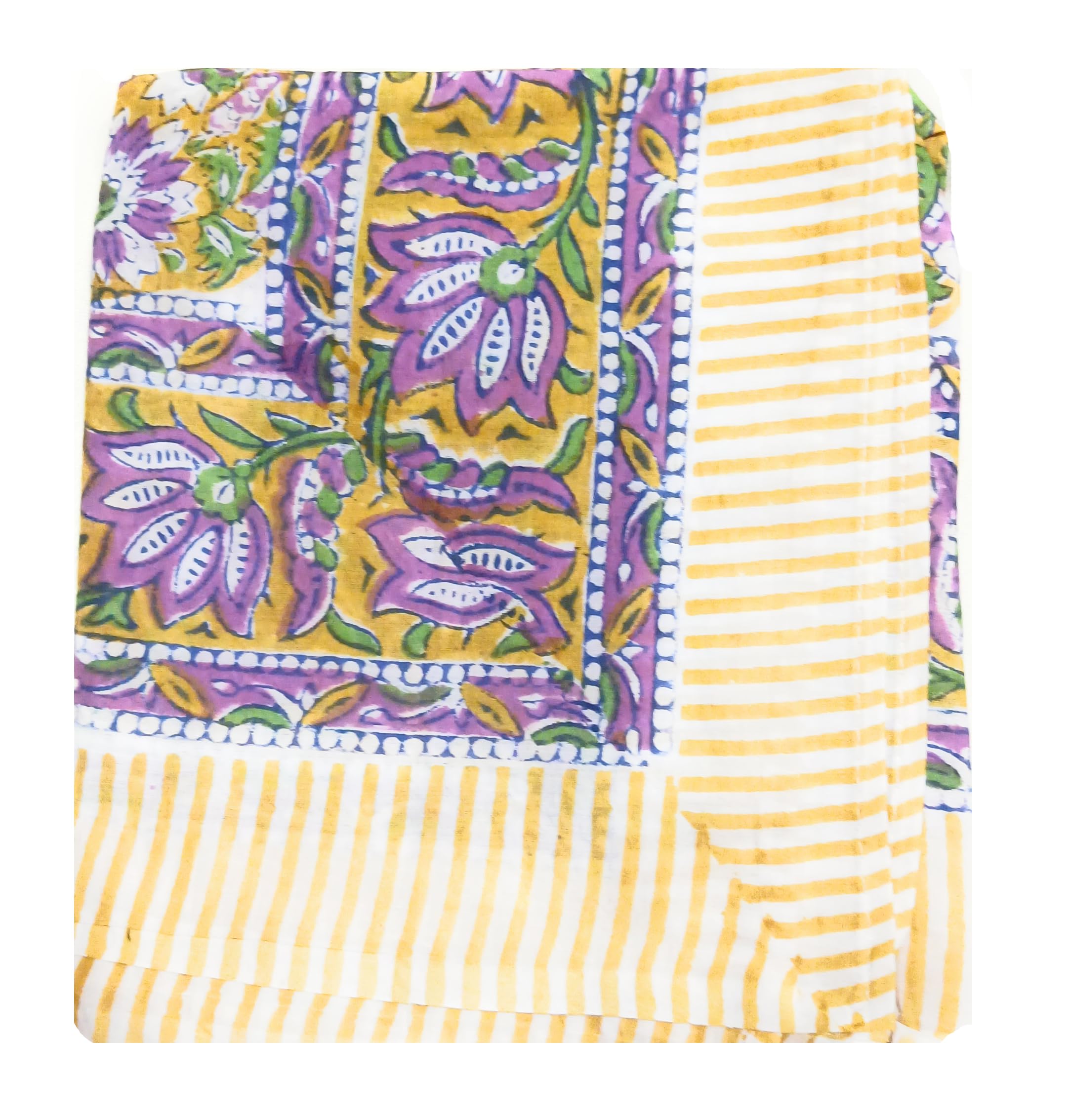 KGM Accessories Multi purpose Extra large Indian 100% cotton hand block printed Sarong Scarf Shawl Beach wrap Pareo (Cotton, Yellow)