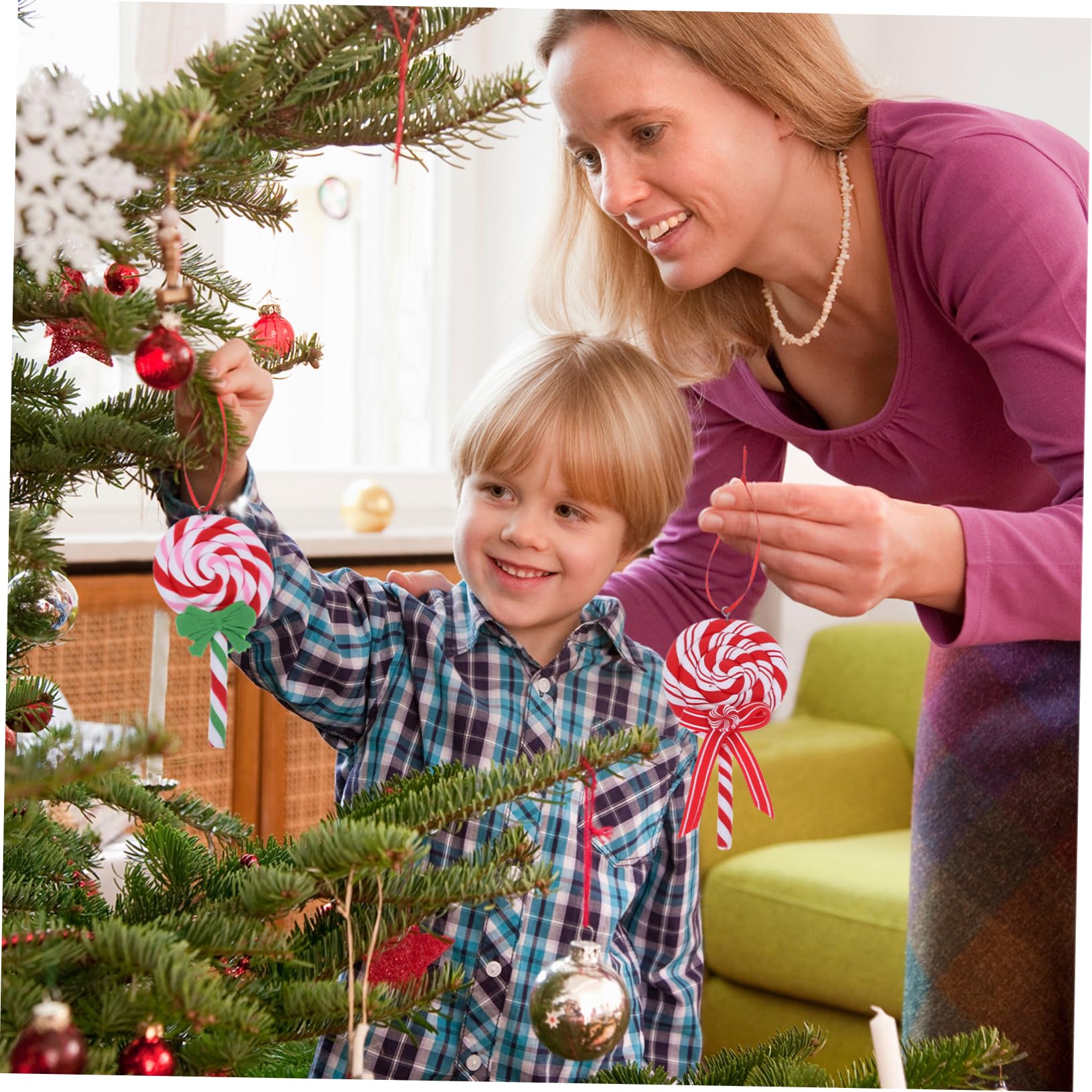 Ciieeo 10 STK Weihnachtsbaum-Anhänger weihnachtsbaumdeko weihnachtsbäume geschmückt Zuckerstange zum Aufhängen weihnachtslutscherverzierungen Weihnachtssüßigkeit Weihnachtsdekorationen