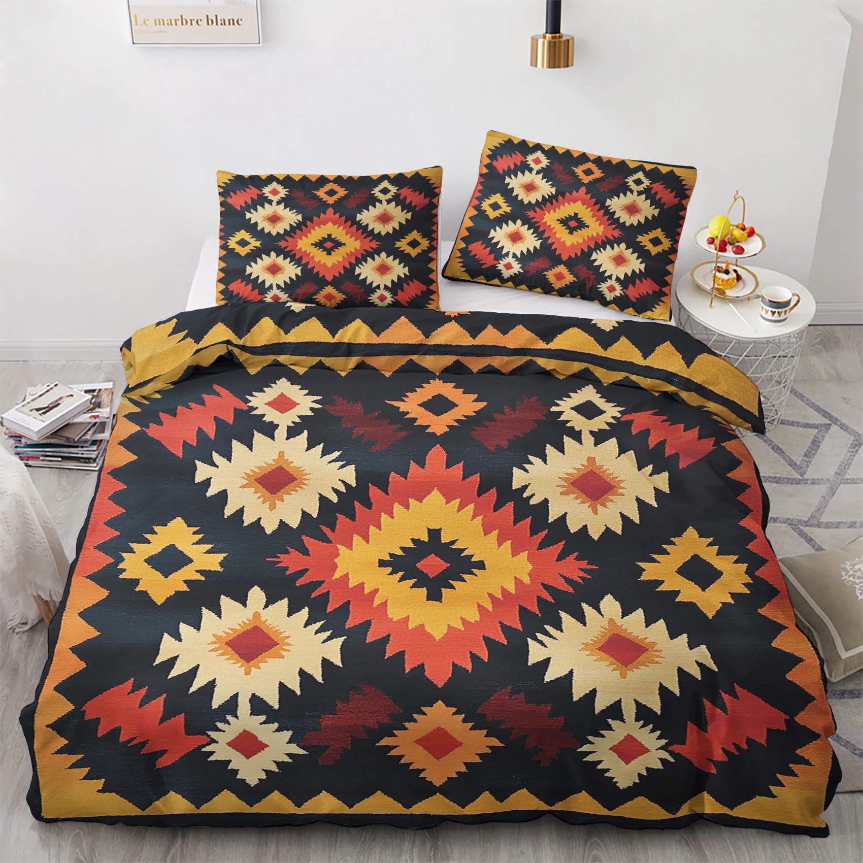 Parure de Lit Imprimée Aztec 220x240 cm pour transformer votre chambre en oasis de détente