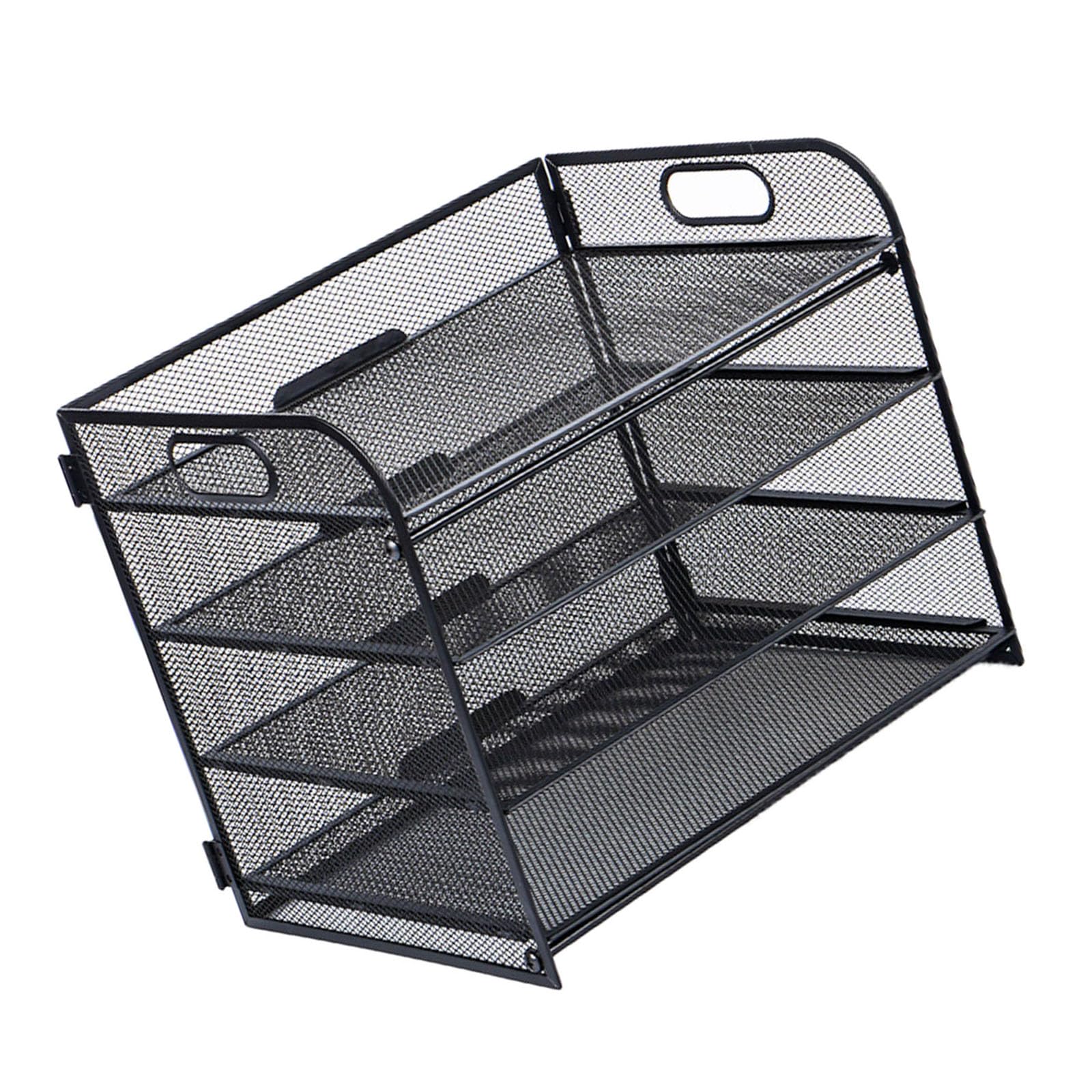 Schreibtisch Organizer und Zubehör, 4-stufige Papier Briefablage Organizer mit ausziehbarer Schublade und 2 Stifthaltern zur Aktenaufbewahrung