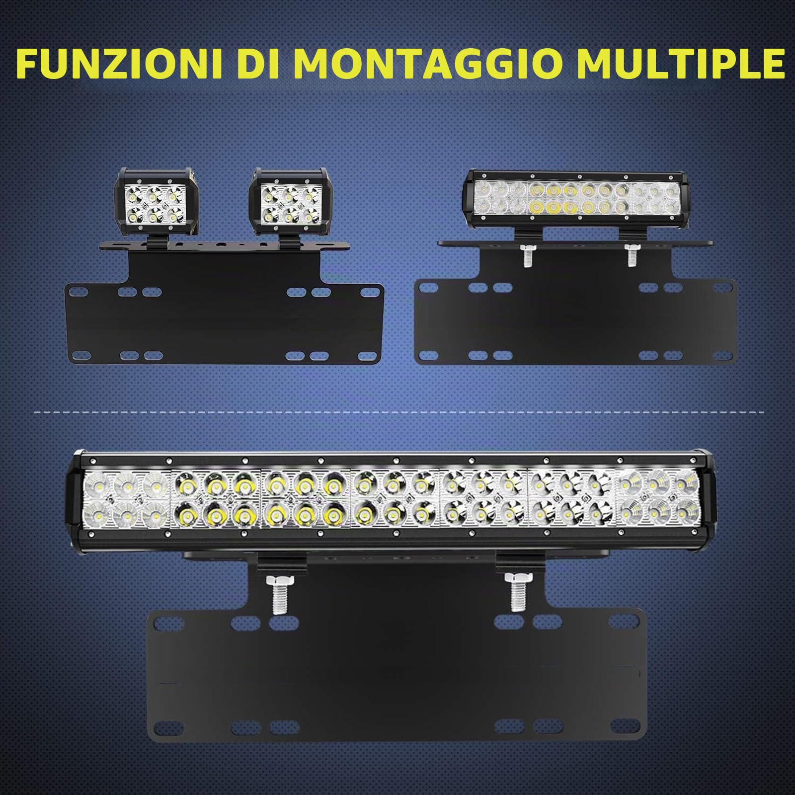 Willpower Universale Staffa Targa Nero Bull Bar Paraurti Anteriore per Faretti LED Faro da Lavoro a LED Targa della Luce Portatarga per 4x4 Fuoristrada Camion Offroad