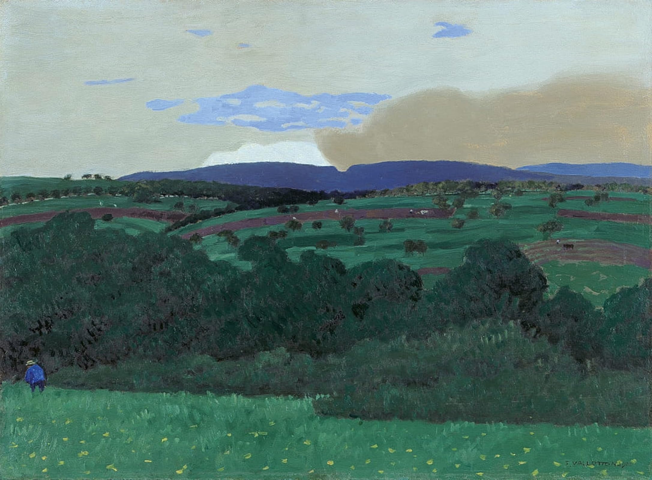 ARTXLXXBN Famous Painting Art Wall Decor Abstract Art Picture Surroundings of Lausanne by Felix Edouard Vallotton Animal Pictures for Home Decor 60x90cm