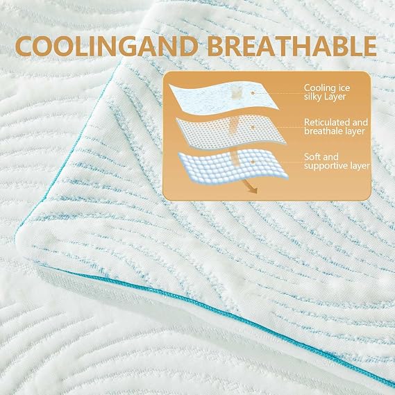 Pillows Standard Size Set of 2 Cooling Memory Foam Pillows