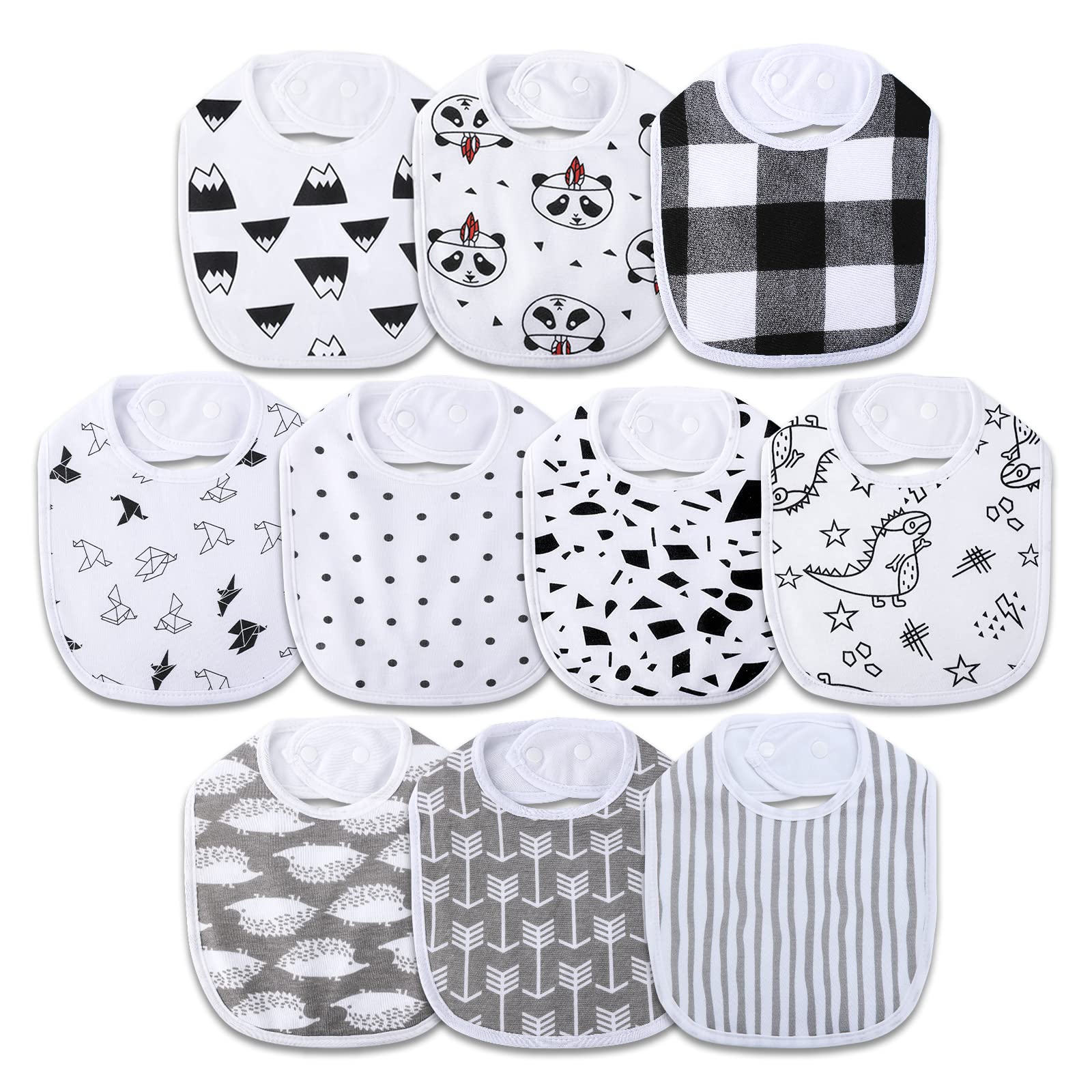 Baby Bibs Organic Cotton Super Soft and Absorbent With Adjustable Snap for Baby Boys and Girls