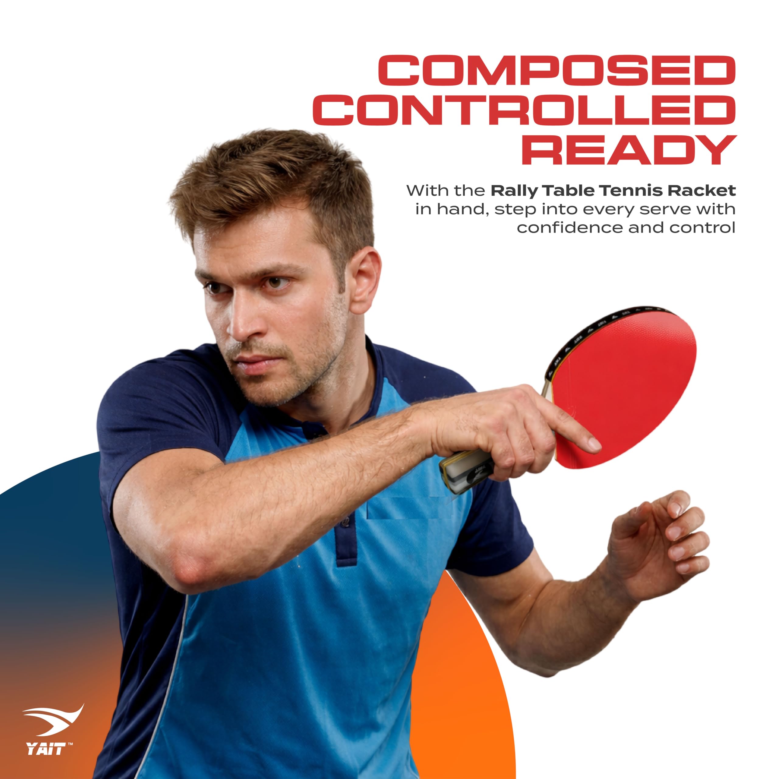 Rally Table Tennis Racquet Set | 2 TT Bat and 4 Training Balls| 7 Ply Wood | Indoor/Outdoor Play | Home Ping Pong Set - 2 Rackets & 4 Balls for Beginners & Intermediate Players | Table Tennis Set 1