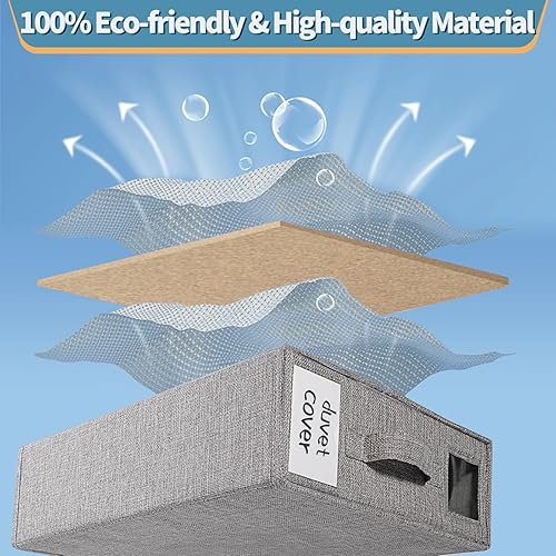 Miniatura 3 de YUOROS Juego de sábanas plegables para organizar sábanas (tamaño Queen o King) de tela para sábanas, fundas de edredón y fundas de almohada,