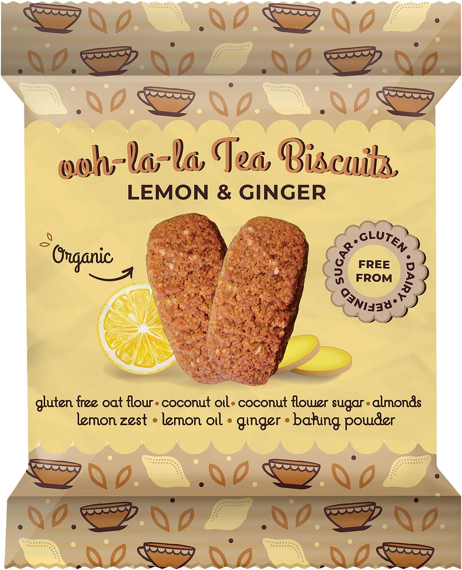 Rhythm 108 Gluten Free Lemon and Ginger Tea Biscuits - 12x24g