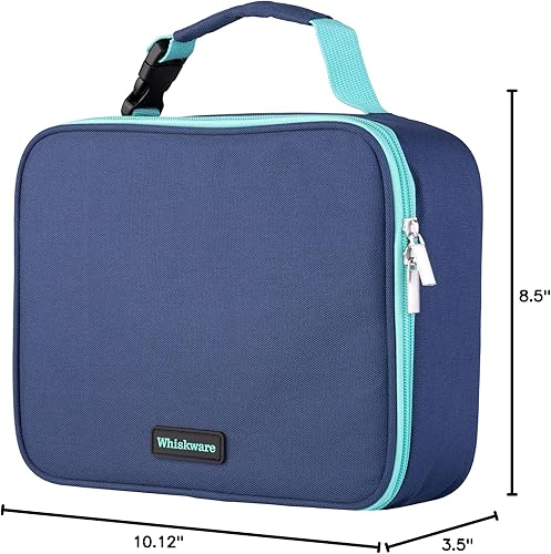 Miniatura 8 de Whiskware Lonchera térmica suave aislada para el trabajo, viajes, escuela y más, bolsillo lateral, asa con hebilla de clip, cremallera, duradera,