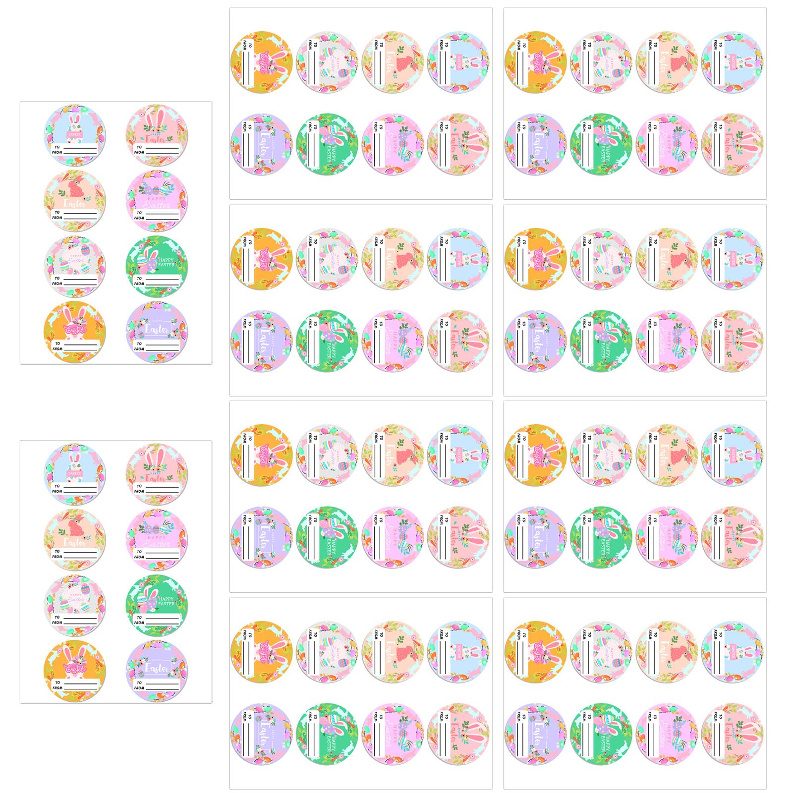 Carotoe J 80 Counts Cartoon Rabbits Eggs Name Sticker Decorative Sticker Wrapping Label For Scrapbooking Ournal Planner Packaging Removeble