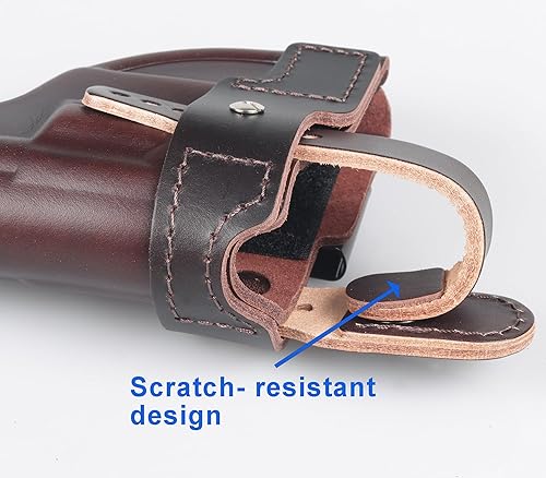 Miniatura 8 de Funda de cuero de grano superior OWB J Frame Revolver para Taurus Modelo 327 605 856 905 942 para S & W 60 360PD 442 637 640 642 se adapta a SP101,