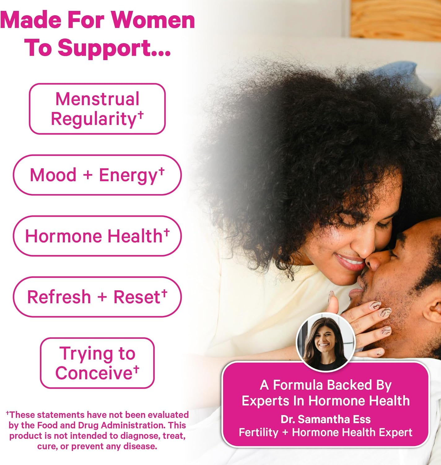 Pink Stork Birth Control Cleanse to Support Hormone Balance, with Chaste Tree Berry (Vitex), Magnesium, and Selenium, Period Support for Conception, Fertility Supplements for Women - 60 Capsules