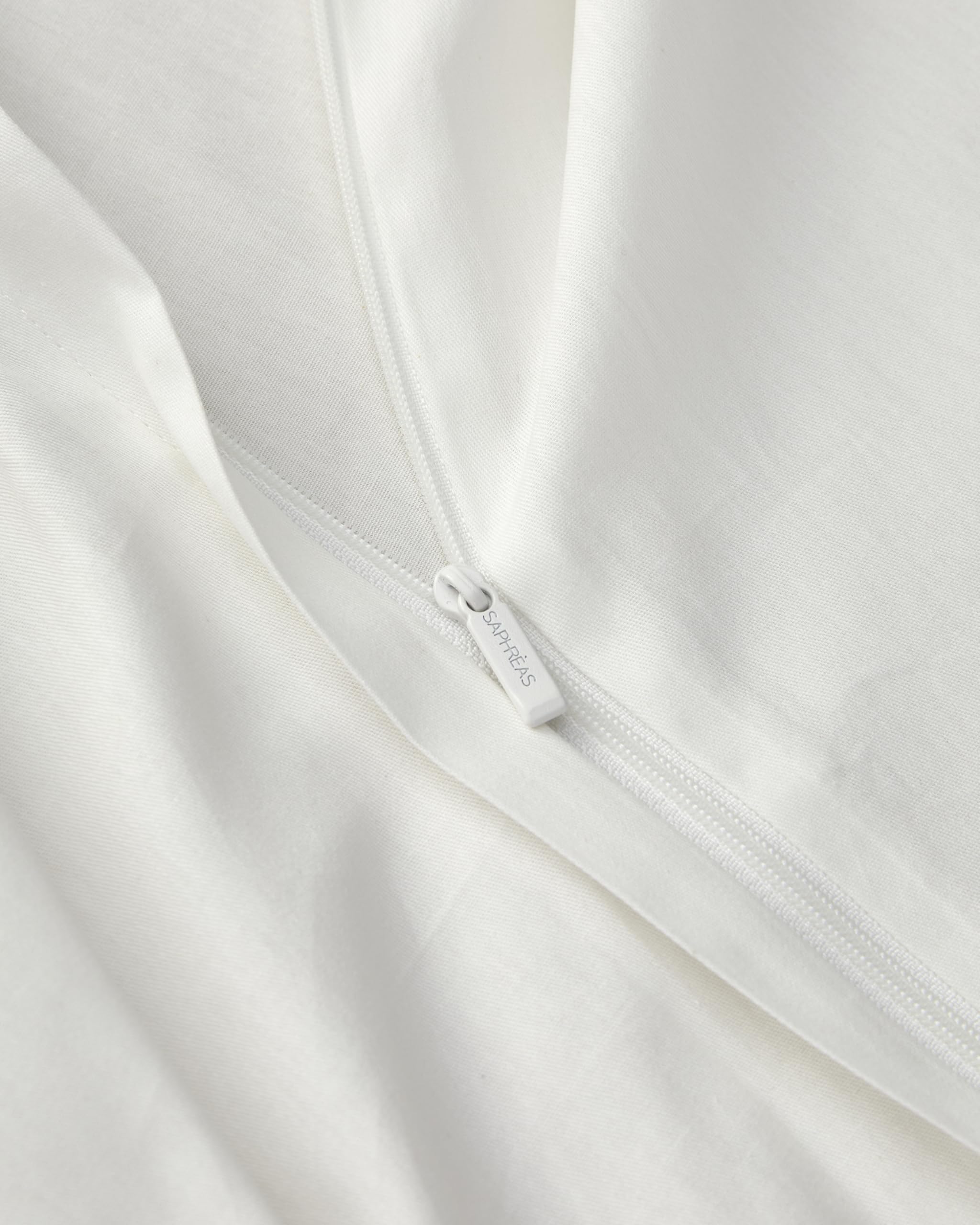 SAPHREAS Set copripiumino bianco avorio 100% cotone matrimoniale 3 pezzi stile semplice tinta unita morbido set copripiumino 1 copripiumino con cerniera 2 federe, piumino non incluso