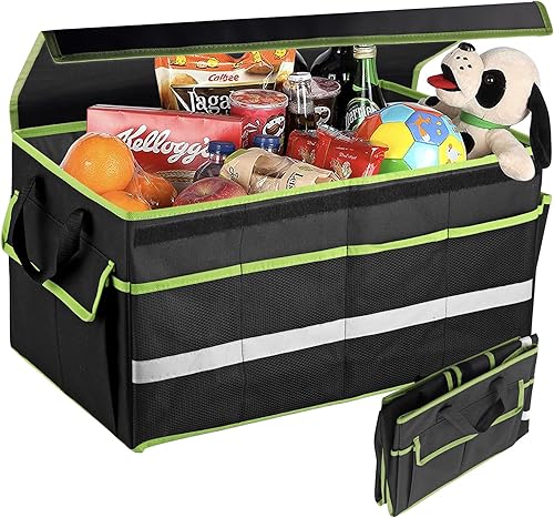 EYPINS Organizador de maletero de automóvil con tapa, organizador plegable de 50 L, organizador de almacenamiento resistente e impermeable para