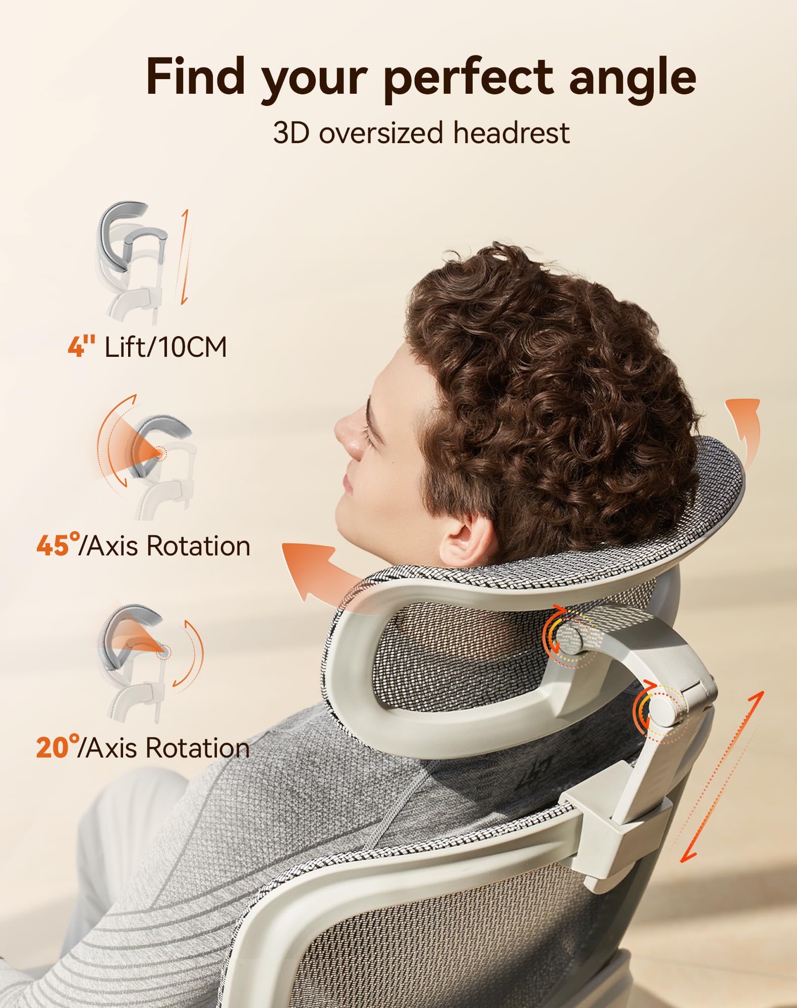SIHOO B100 PRO Ergonomic Mesh Office Chair with Footrest view 6