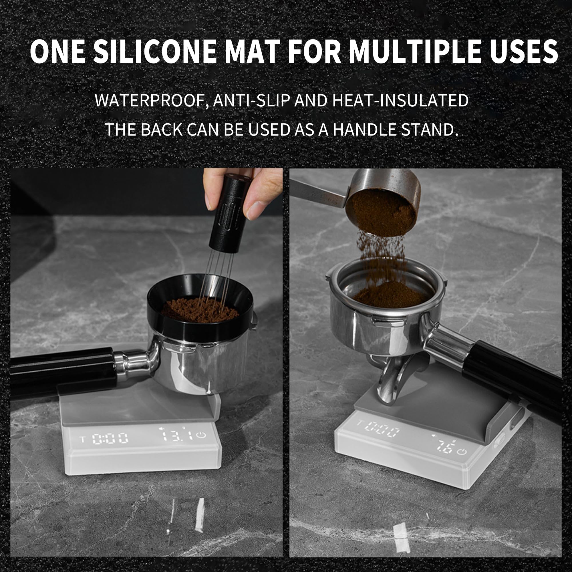 Mini-Kaffeewaage mit Timer, wiederaufladbar, digitale Küchenwaage, 0,1 g, Präzision zum Übergießen von Espresso, Typ-C-Ladegerät, tragbare Kaffee-Waage mit hintergrundbeleuchtetem