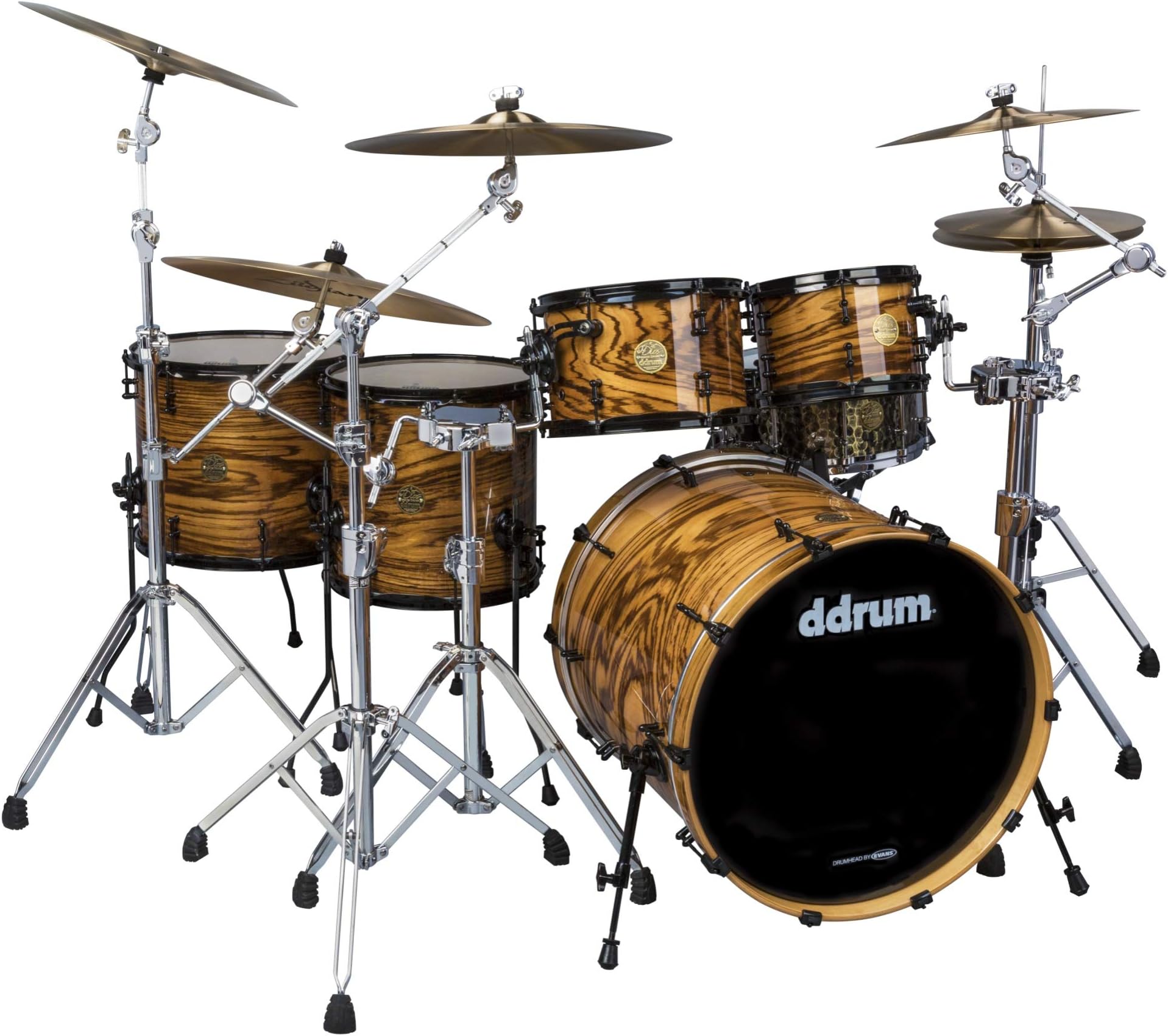 ddrum Dios Exotic Zebra Wood- Natural 5-Piece Shell Pack Drum Set