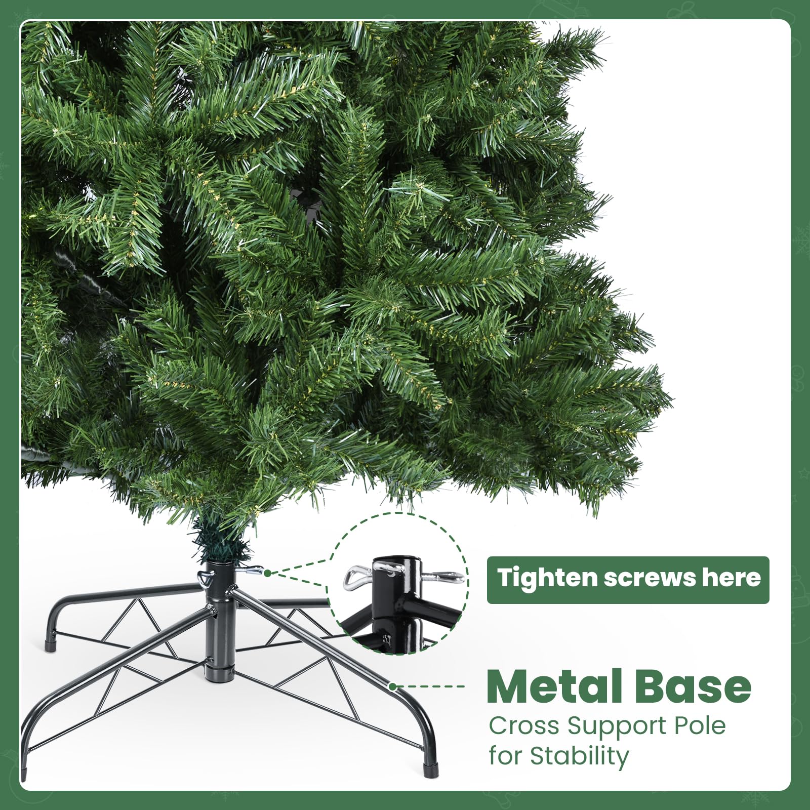YEAUPE PRO Sapin de Noël Artificiel 180 cm | 800 Branches en PVC | Support Métallique Robuste | pour Intérieur et Extérieur