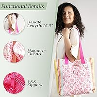 Vista 11 de Maison d' Hermine Bolsa de lona para mujer, bolsa de lona de algodón reutilizable para el hombro, bolsas de comestibles a granel con asa para 01