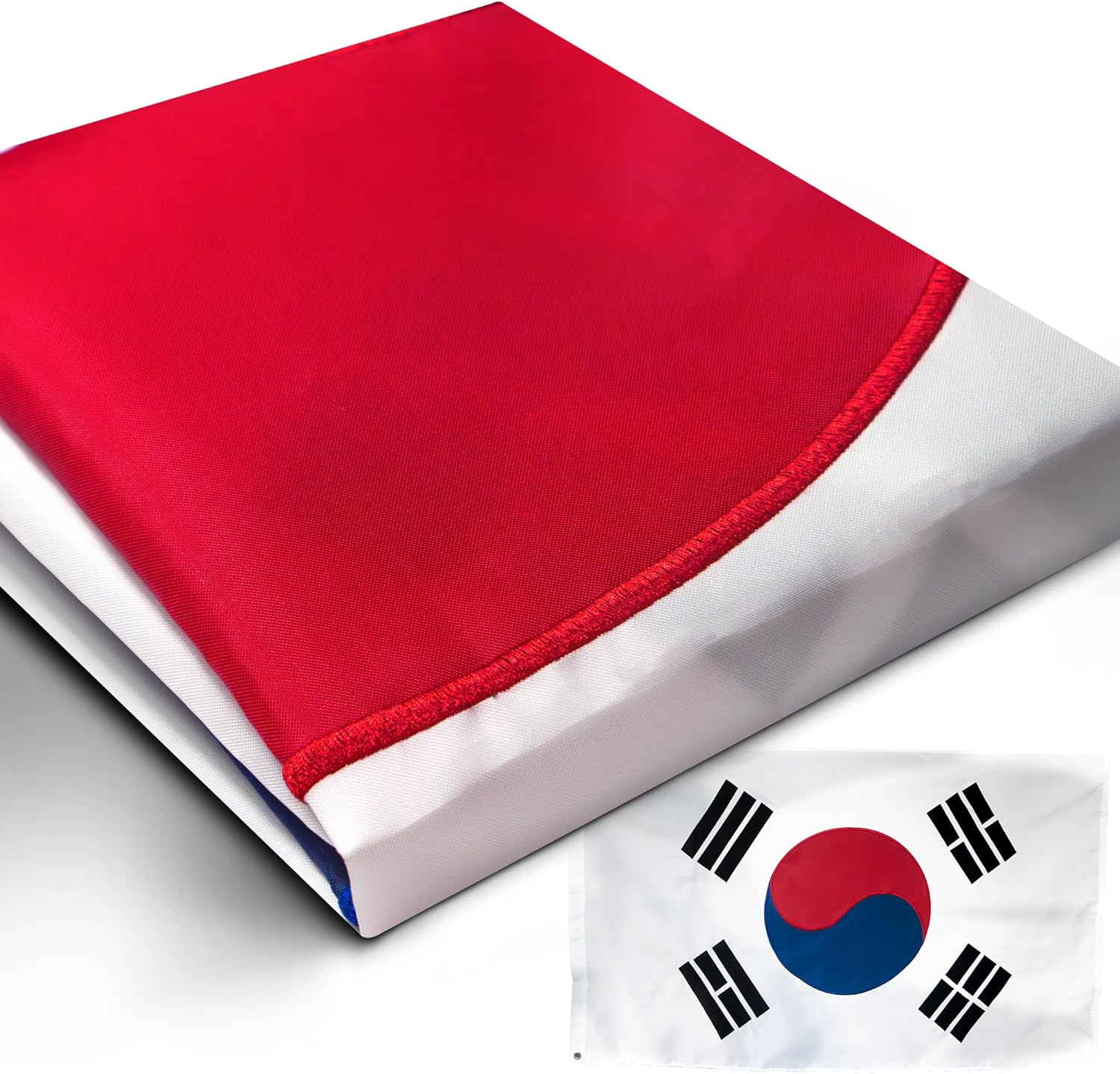 Anley EverStrong Series South Korea Flag 3x5 Foot Heavy Duty - Embroidered and Sewn Stripes - 4 Rows of Lock Stitching - S Korean National Flags with Brass Grommets 3 X 5 Ft