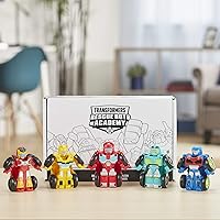 Vista 15 de Transformers Playskool Heroes Rescue Bots Academy Mini Bot Racers Converting Robot Toy Toy Pack 5, coches de juguete coleccionables de 2 pulgadas