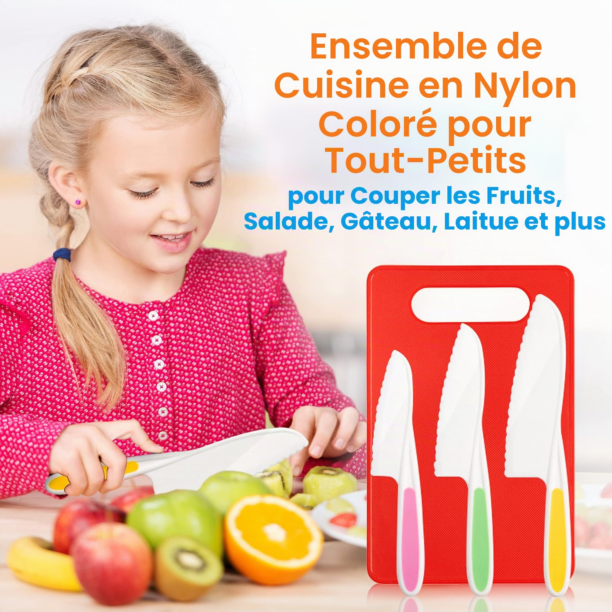NutriChef Kit Cuisine Enfant et Pâtisserie – Set Complet avec Tablier Little Chef, Livre de Recettes, Couteaux Nylon et Ustensiles, dès 4 Ans