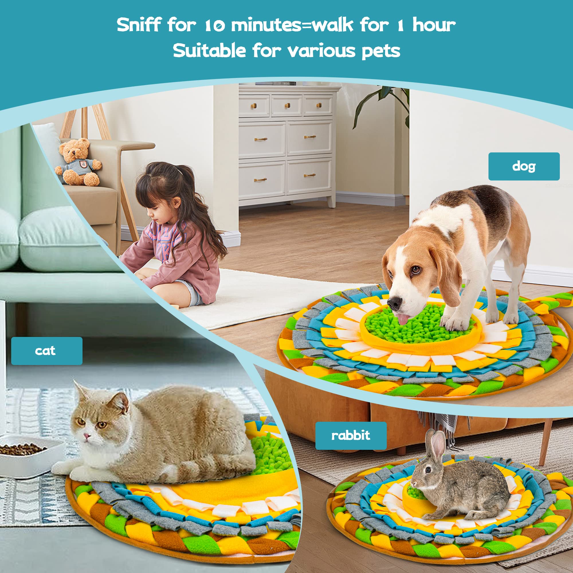 Amazon | UIRLINXUAN ペットスナッフルマット 犬用ノーズワーク スロー