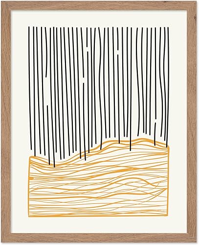 Miniatura 19 de Monem Art - Póster abstracto, impresión de dibujo de línea retro, arte moderno, arte negro y amarillo, arte moderno, arte bohemio elegante, arte Sin