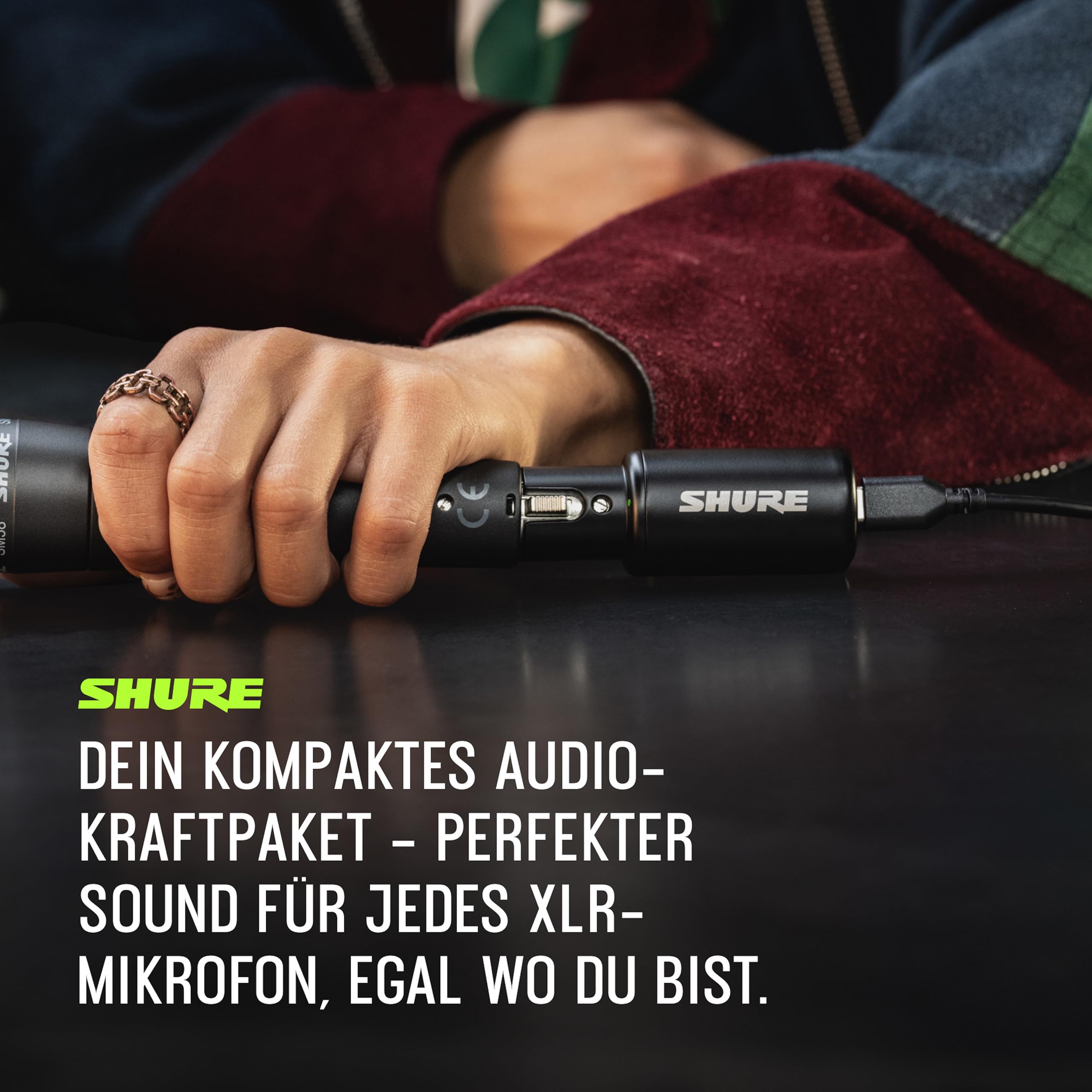 Shure MVX2U Gen 2 Digitales Audiointerface, XLR‑zu‑USB Interface für Mikrofone, für Content Creation und Recording, mit digitaler Audioverarbeitung, kompatibel mit Mac, Windows, iOS & Android‑Geräten