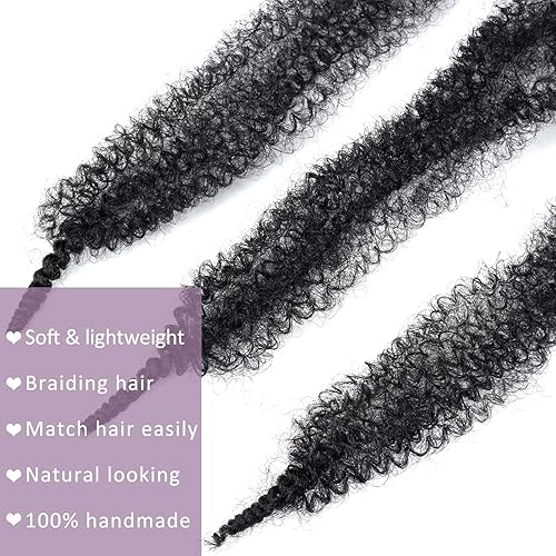 Miniatura 6 de 8 paquetes de cabello rizado estilo afro elástico Marley Twist, cabello trenzado previamente separado para rastas sintéticas de ganchillo para