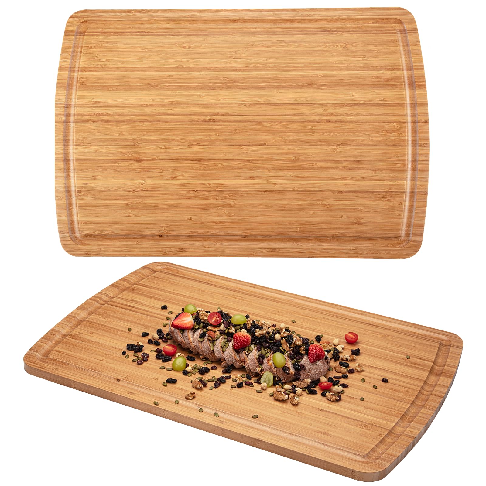 GAOMON 30 x 20 In Extra Large Bamboo Wood Cutting for Kitchen, Large Chopping Board, Stove Top Cover, Protector Board, Butcher Block, Charcuterie Board, Over the Sink Cutting Boards
