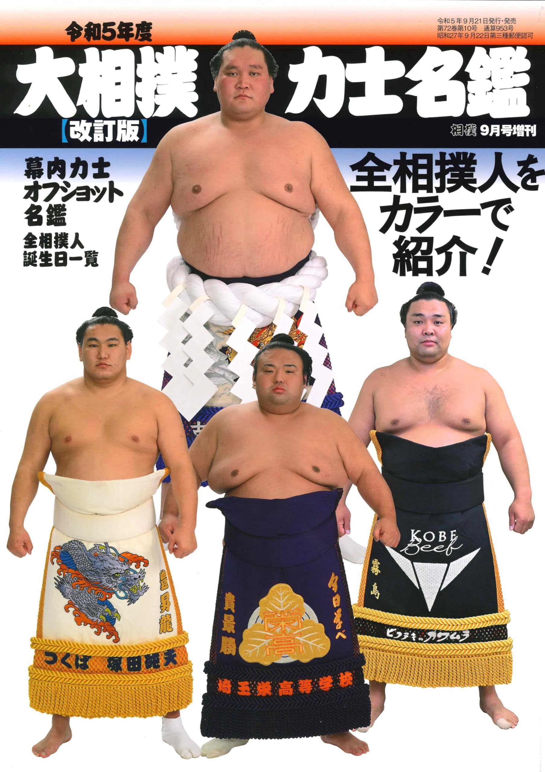 大相撲力士 相撲人形 レア めんこ 5枚 まとめ 令和5年度大相撲力士名鑑【改訂版】（相撲 2023年9月増刊） | 「相撲