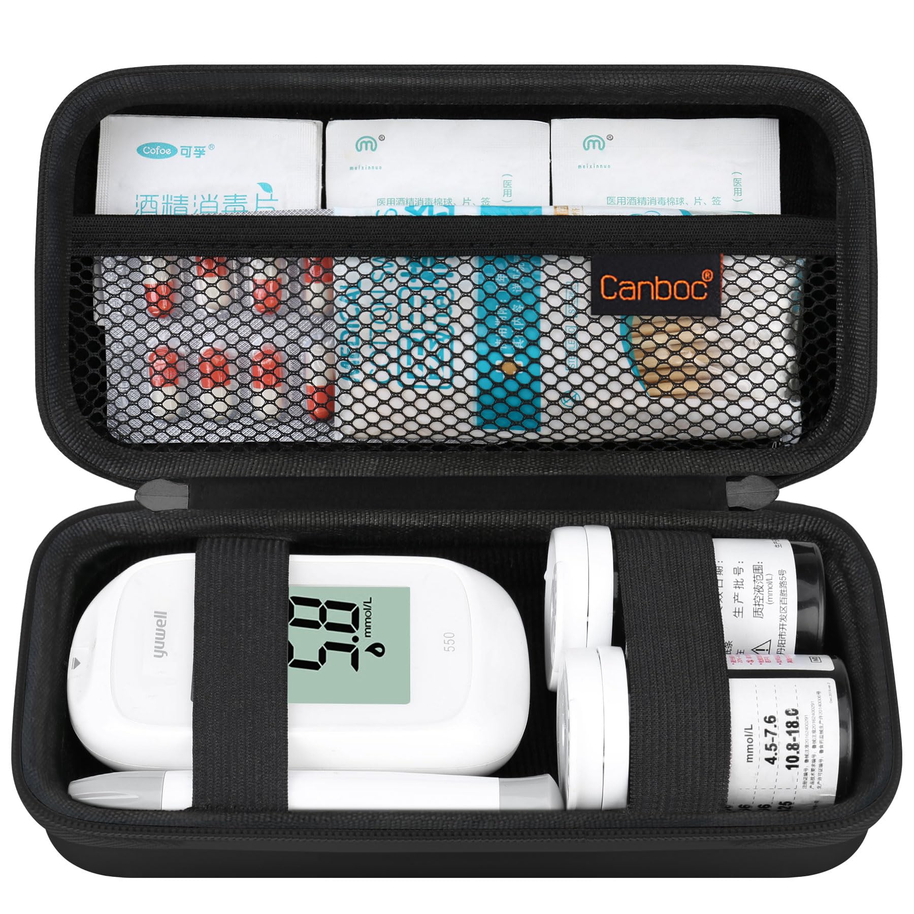 Canboc Hard Travel Carrying Case Compatible with Apple MagSafe Battery Pack, EVA Protective Holder Storage Case for Mag Safe Power Bank for iPhone, Mesh Pocket fits Power Adapter and Cable, Black