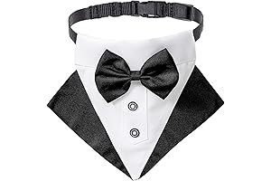 ADOGGYGO Dog Tuxedo for Weddings with Adjustable Bandana Collar and Bow Tie