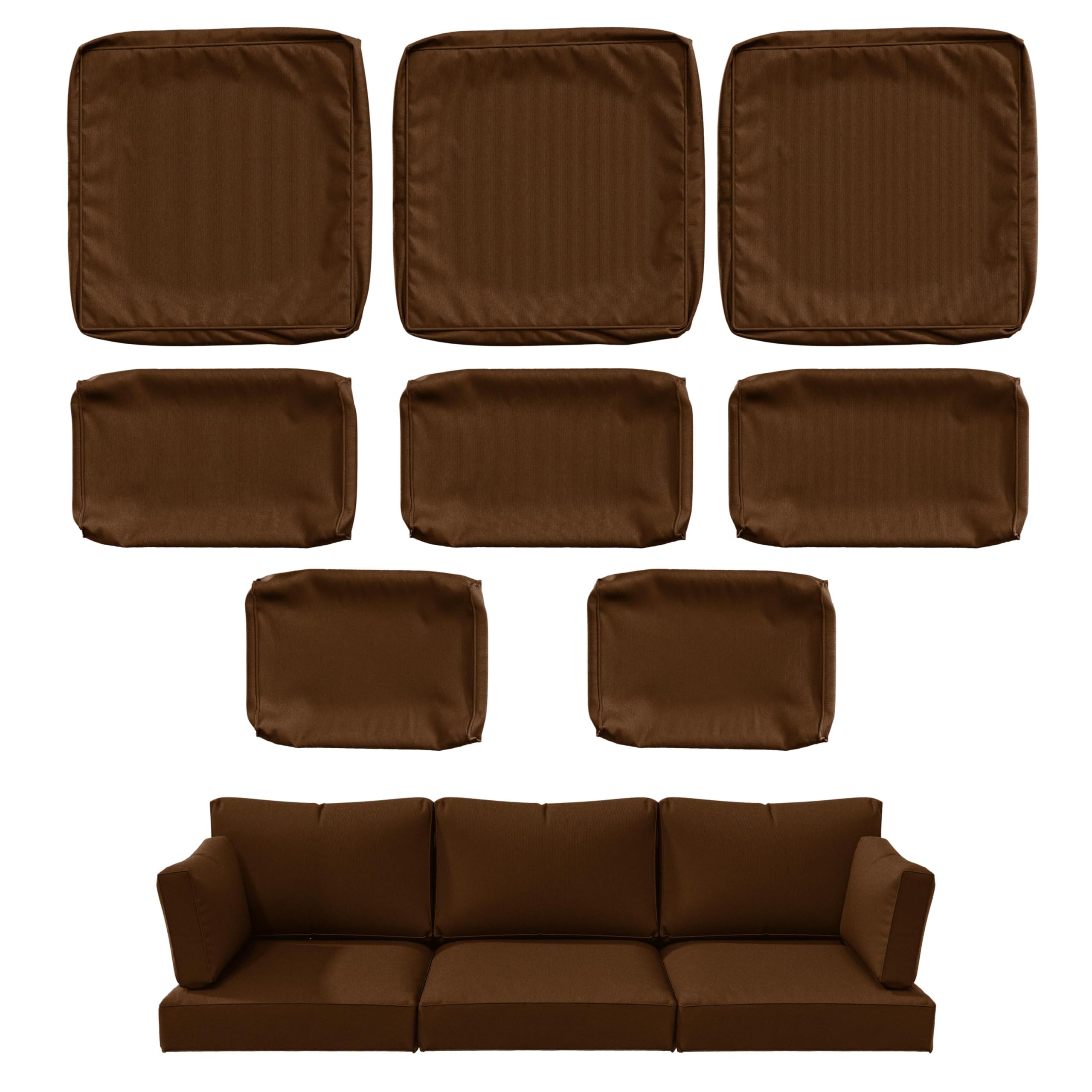 8 Piece Outdoor Cushion Covers for Patio Furniture Replacement Waterproof Outdoor Cushion Slipcovers with Zipper for 3-Seat Outdoor Rattan Sofa Patio Furniture Cushion Covers, Covers Only-image-32