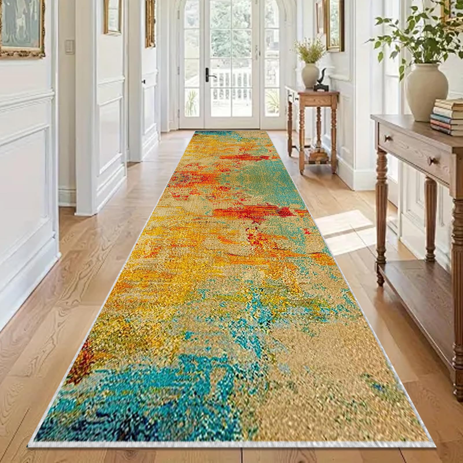 Dywan Chodnik Przedpokój Antypoślizgowy Zmywalny Dywan Kuchenny 90 x 200 cm Chłonny Bieżnik Wejście Dywan z krótkim włosiem do przedpokoju, wejścia, salonu, sypialni, pralni