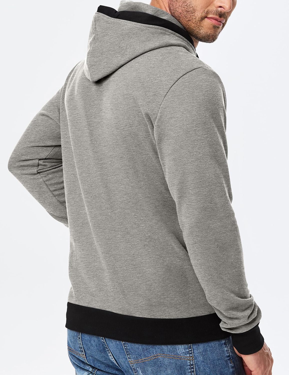 JMIERR Men's Cotton Casual Hoodies Sweatshirts Fashion Long Sleeve Drawstring Fleece Pullover Hoodie with Pockets - Image 7