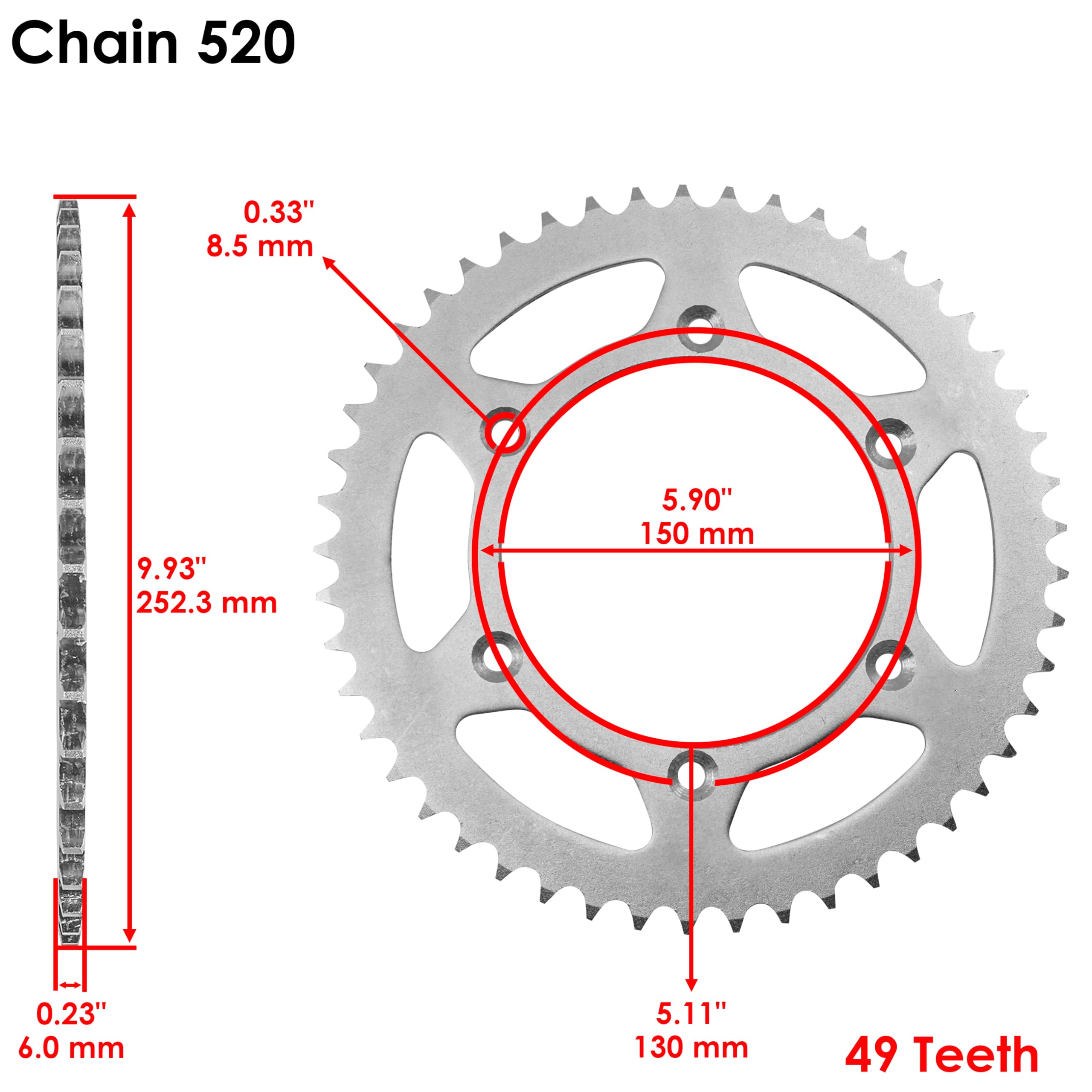Blue O-Ring Drive Chain & Sprockets Kit For Yamaha TTR230 TT-R230 2005-2016