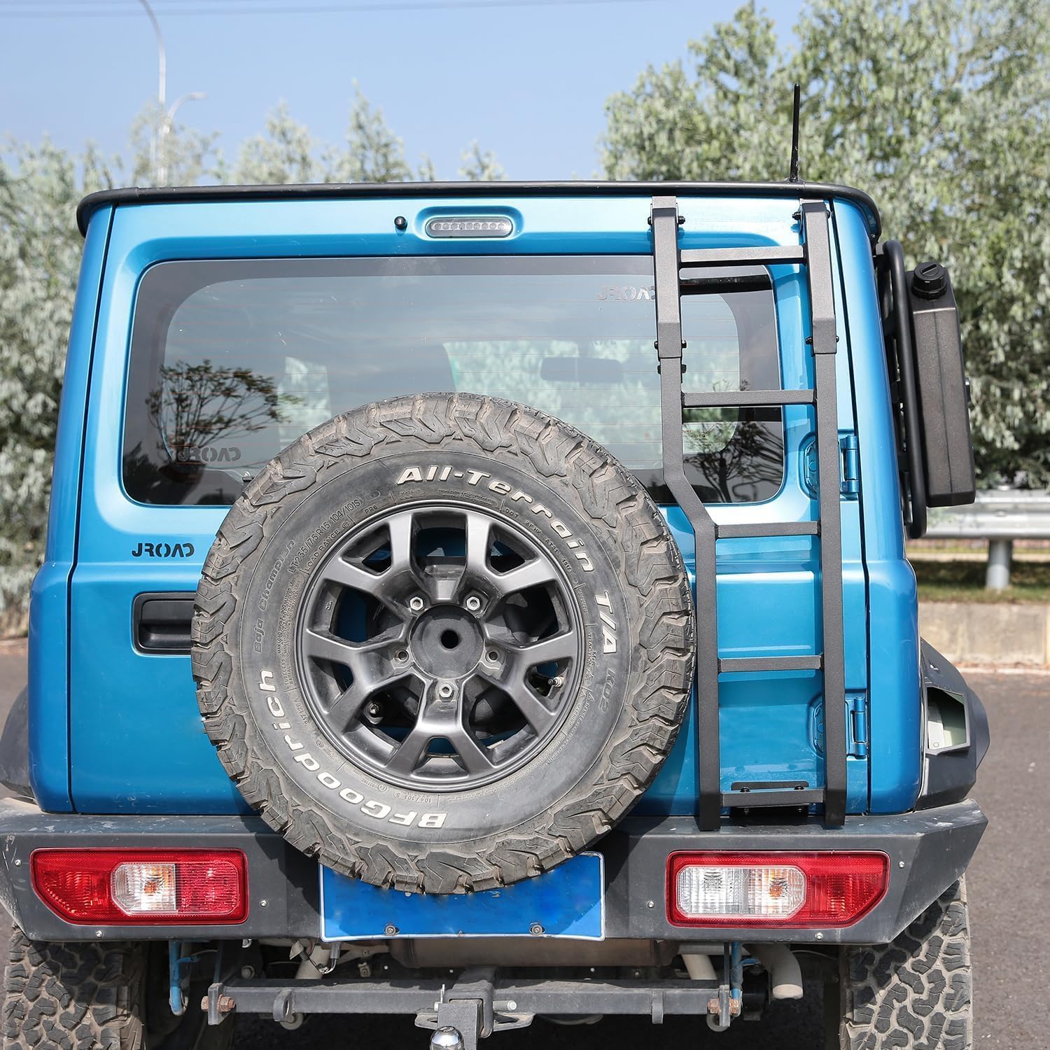 Auto Heckklappenleiter zum Klettern für Suzuki Jimny JB64 JB74W 2019-2023, Hecktür Leiter Klettern Climbing Ladder Aluminiumlegierung Trittleiter,A