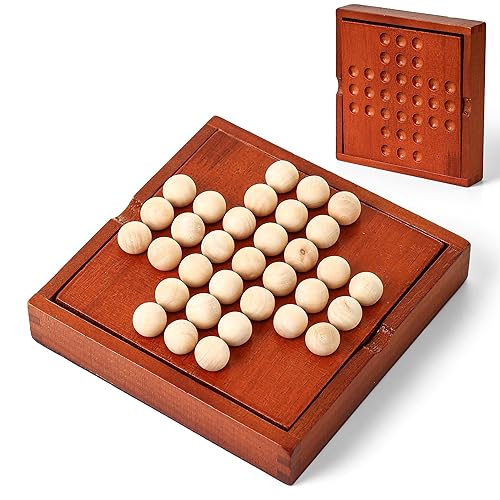 Wooden mini Travel Games, Classic Wooden Board Games, Single Player
