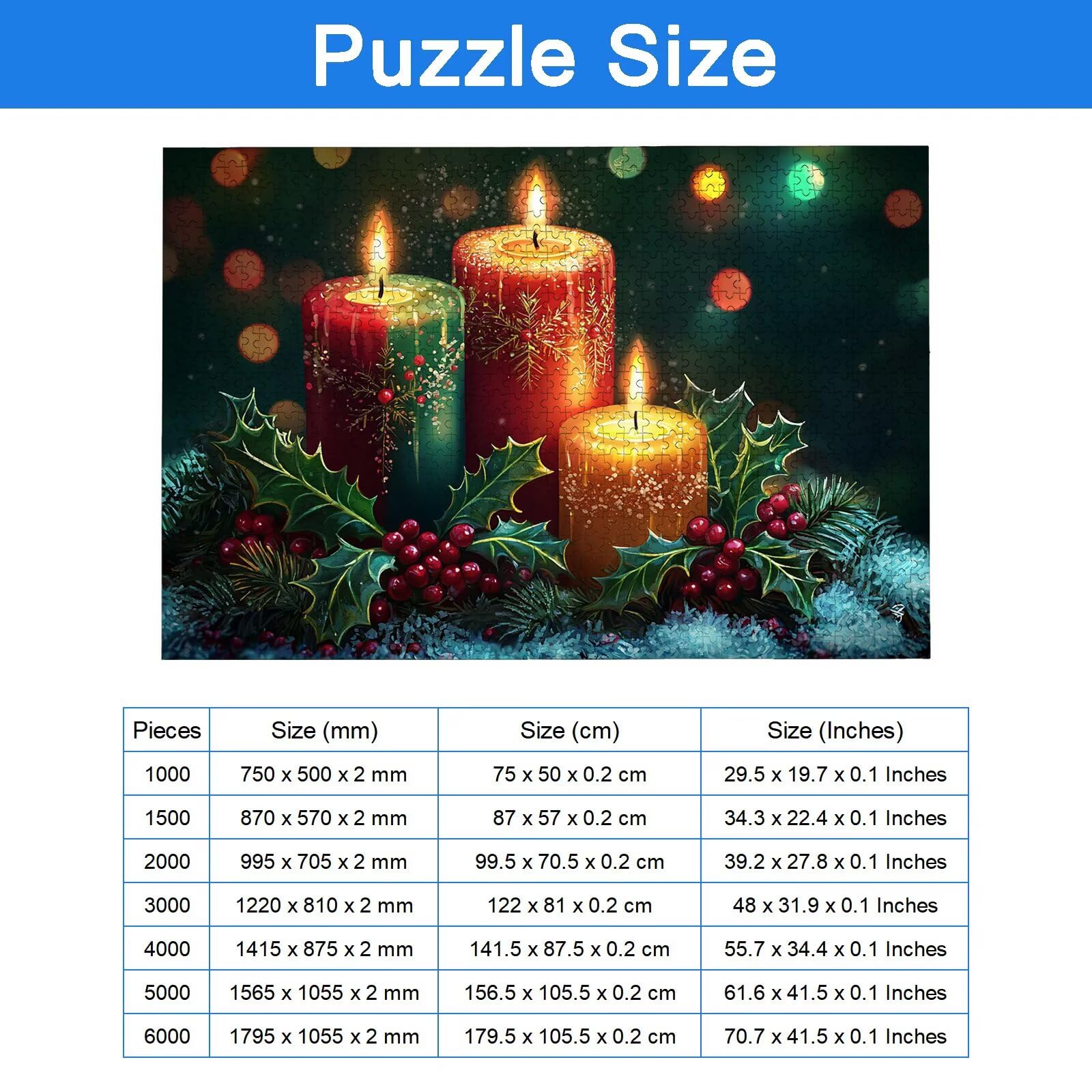 Puzzle 6000 sztuk dla dorosłych dzieci, drewniane puzzle świąteczne dla dorosłych, wymagające świecowe puzzle edukacyjne dla rodzin, łamigłówka z pudełkiem do dekoracji domu, prezent dla kobiet, -7226