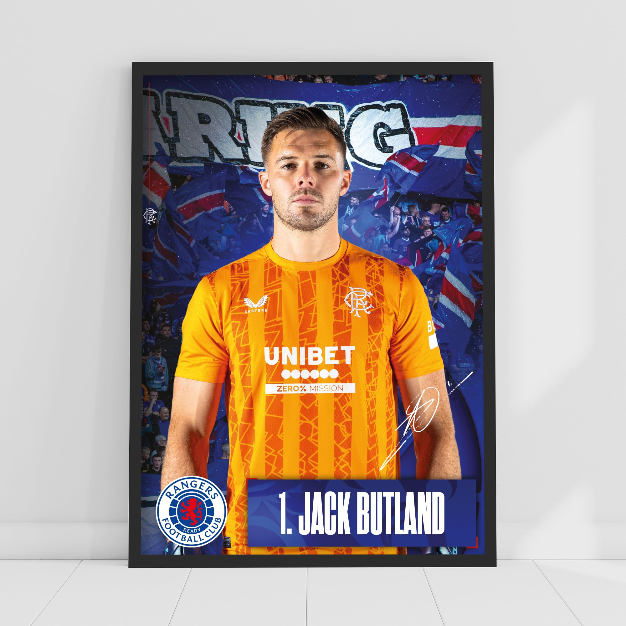 Themed Rangers Football Club Jack Butland 24/25 Player Print Football Art (42cm x 59.4cm - A2)
