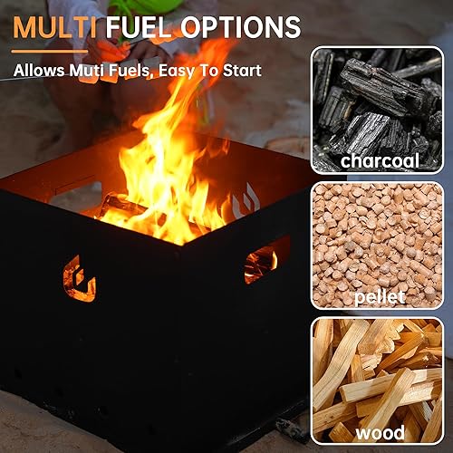 Miniatura 6 de PIZZELLO Horno de pizza 4 en 1 para exteriores, horno exterior de leña de 16 pulgadas, máquina de pizza desmontable de 2 capas con piedra para