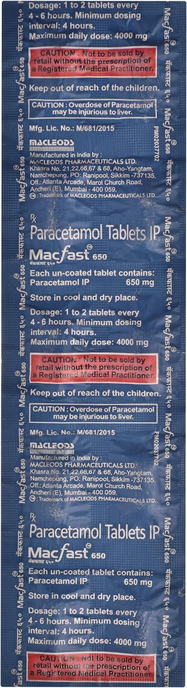 Macfast 650 - Strip of 10 Tablets