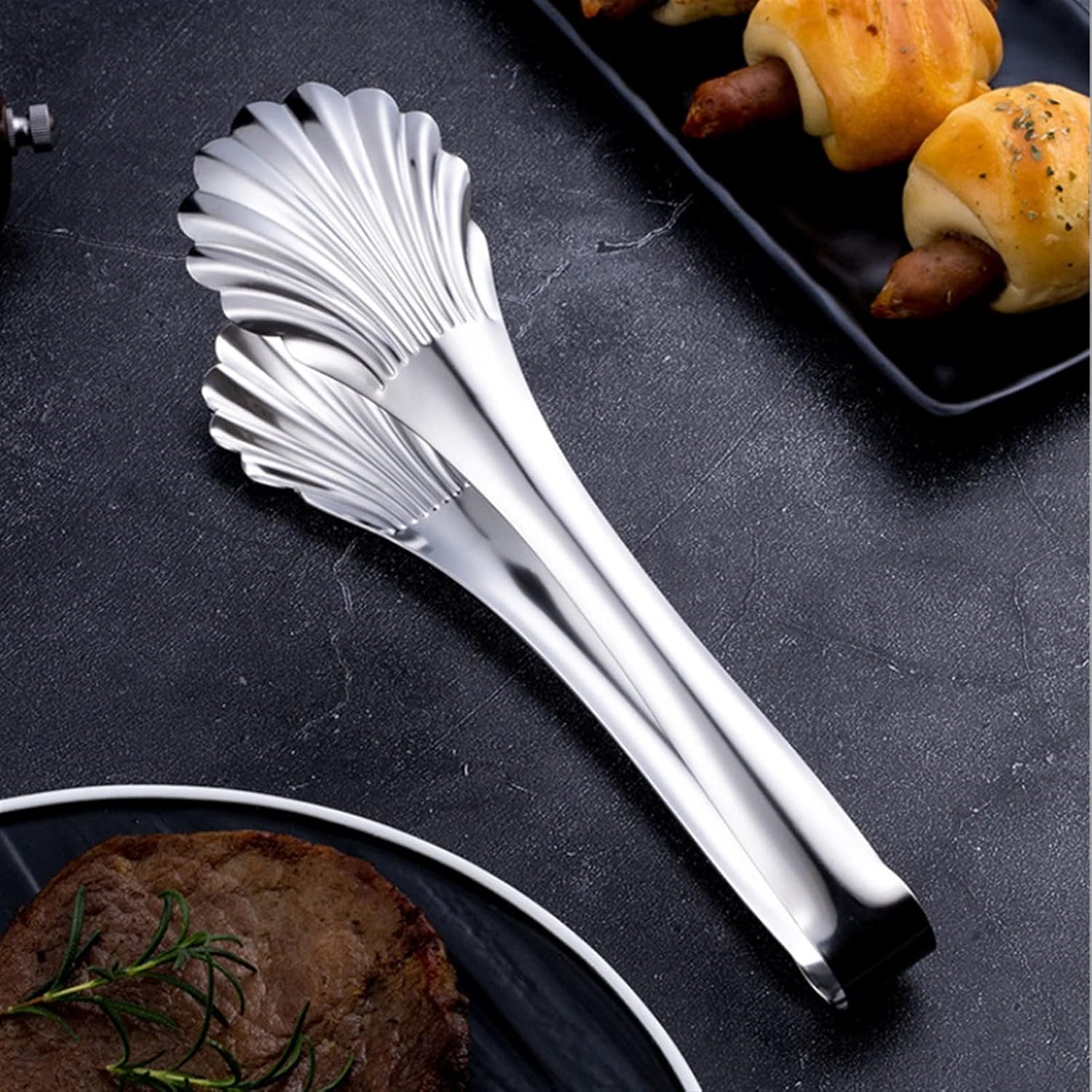 Mini Tongs Shell Head BBQ Food Tongs Steak Clip Cake Clamp Stainless Steel Kitchenware Home Cooking Utensils for Kitchen