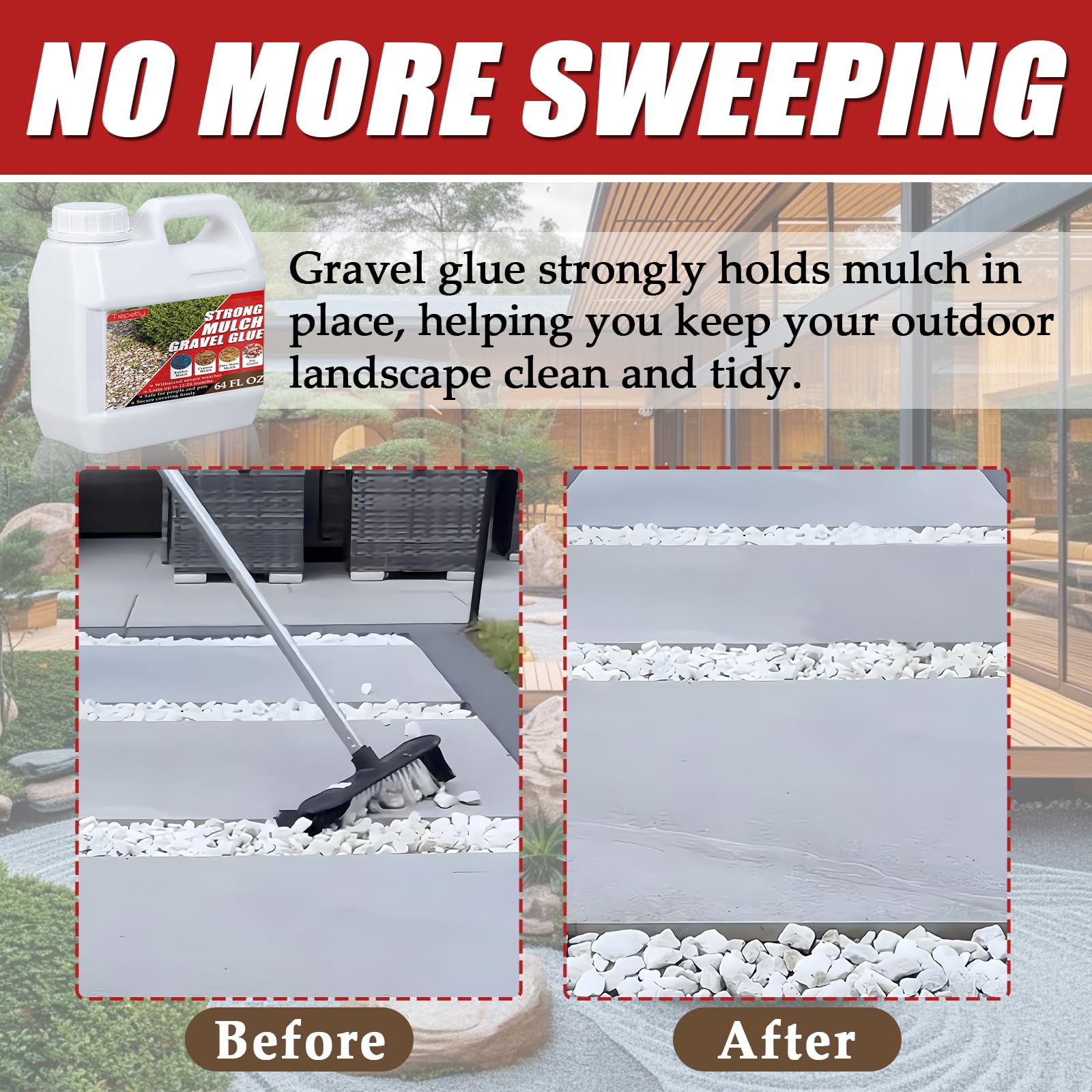 Snapklik.com : Mulch & Gravel Glue 64 Oz, Concentrated Rock Glue For ...